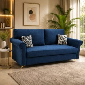 Modern Roll Arm 3-Seater Sofa (Premium Fabric)