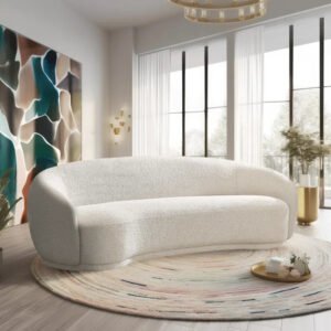 Crescent Curved Bouclé Sofa