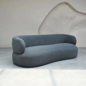 Pebble Curved Bouclé Sofa