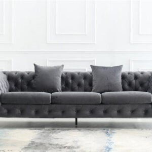 Regal Tuxedo Suede Sofa
