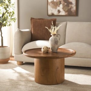 Pillar Round Solid Wood Coffee Table