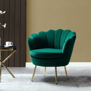 Seashell Velvet Accent Chair
