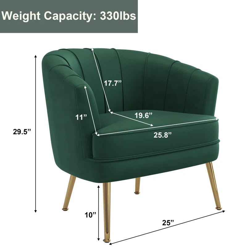 Shell Velvet Accent Chair - Image 3