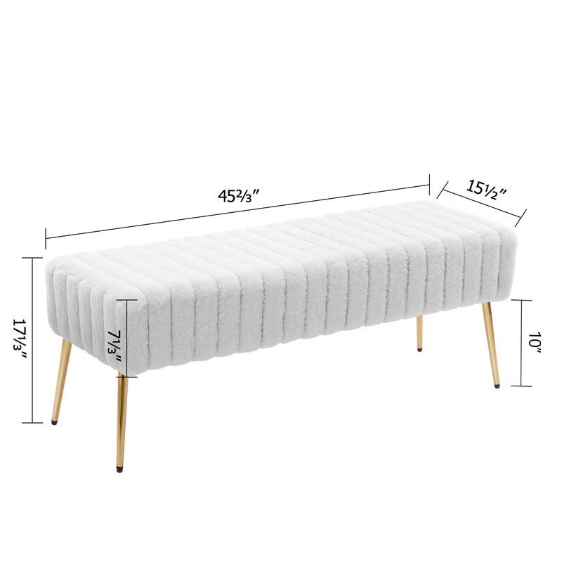 Monarch Channel Velvet Bench - Image 3