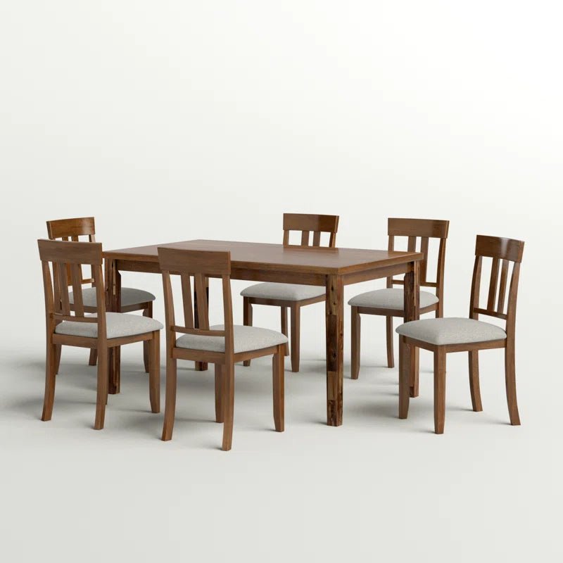 Heritage Solid Teakwood 6 Seater Dining Table Set - Image 5